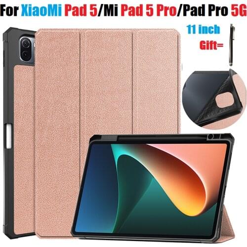 Soft TPU Case For XiaoMi MiPad5 Pro 11 2021 Tablet Protective Strong Magnet Stand Cover for MiPad 5 Pro Mi Pad 5G Shell with Pen