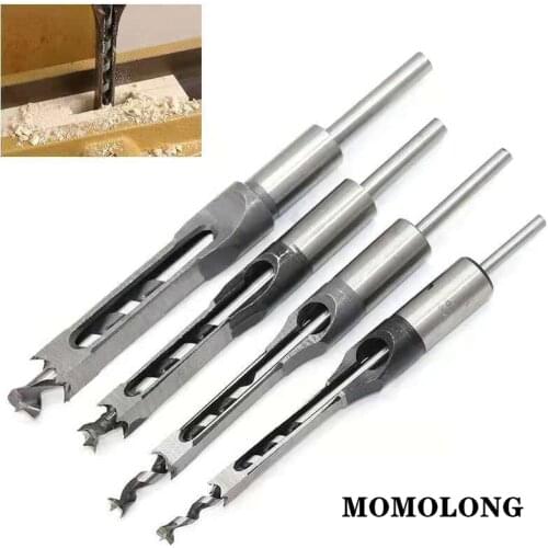 4/5/6PCS 6.0mm-16mm HSS Twist Drill Bits Woodworking Drill Tools Kit Set Square Hole Extended Saw Square Auger Mortising Chisel