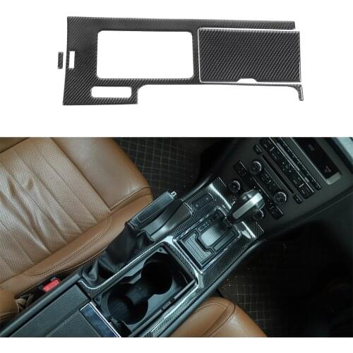For Ford Mustang 2009 2010 2011 2012 2013 Gear Shift Decoration Trim Sticker Water Cup Holder Cover Car Accessories Carbon Fiber