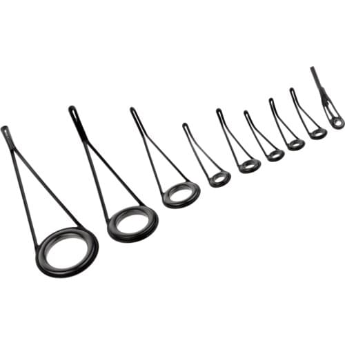 9pcs Various Sizes Fishing Rod Guides Spinning Eyes Rings Tip Top Repair Kit