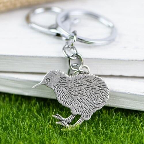 New Zealand Keychain Pretty Kiwi Bird Pendant KeyRing New Zealand Accessories Present for Him Wholesale A167