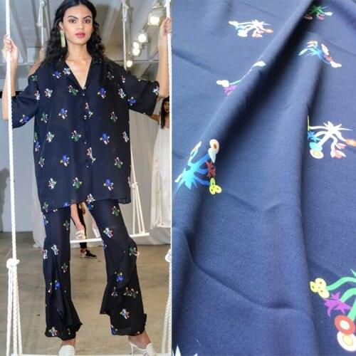 New small floral advanced digital printing spring and summer womens fashion fabric factory custom sales