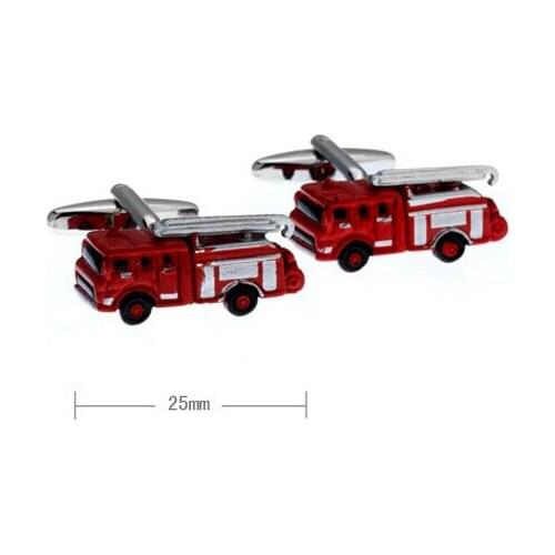 New Arrival Mens Fashion Red Colour Novelty Fire Engine Style Wholesale Cuff Links