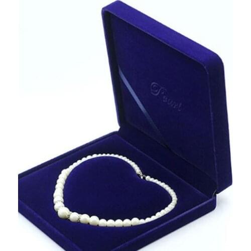 Newly Big Velvet Pearl Necklace Box Case Hart Core Jewelry Packaging Box Storage Gift Boxes Jewelry Carrying 19x24x4cm 20pcs/lot