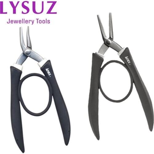 STAINLESS STEEL PLIERS WITH RUBBER GRIP 256/258 Jewelry Accessory Needle Nose Round Nose DIY Handmade Tools Anex