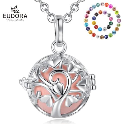 Eudora 18mm Harmony Ball Tree of life Pendant Necklace Pregnancy Chime Ball Mexcian Bola love Heart Pendants Balls Jewelry H217