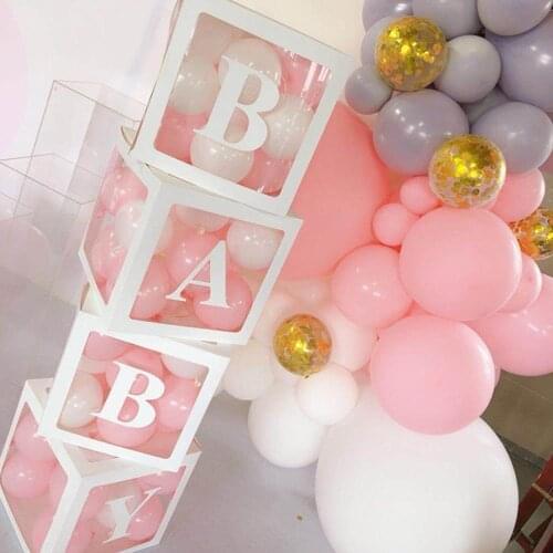30cm Transparent Balloon Box Letter Air Balls First 1st Birthday Party Decoration Kids Adult Baloon Ballons Baby Shower Macaron