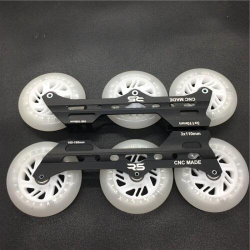 R5 3*110mm Inline Speed Skates Frame with 110mm LED Flash Skating Wheel ILQ-11 High Speed Chrome Steel 608 bearing spacer bolt