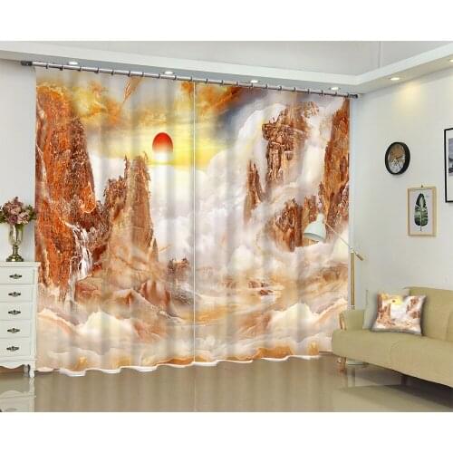 Dusk River Luxury Blackout 3D Window Curtain For Living Room office Bedroom Customized size Drapes Cortina Rideaux Cushion cover