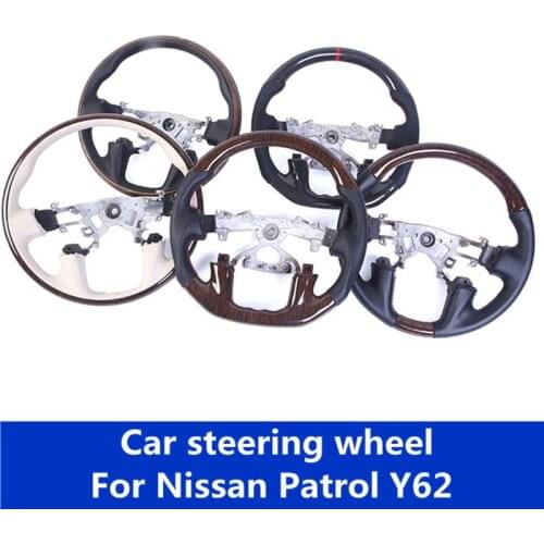 Car steering wheel For Nissan Patrol Y62 2012-2019 carbon fiber leather Patrol Y62 upgrade steering wheel modification