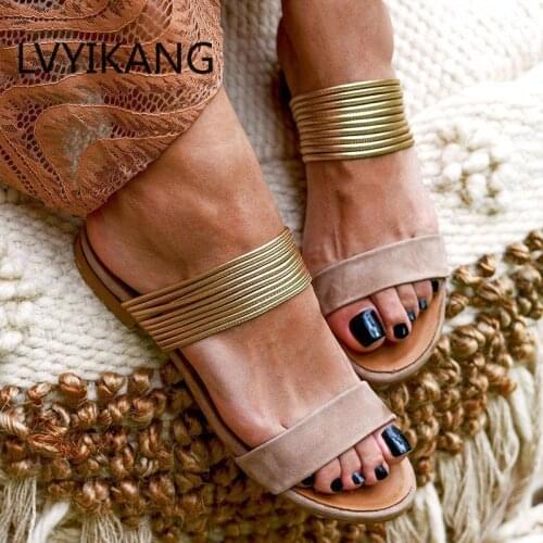 Women Rome Sandals New Summer Hot Retro Wedges Gladiator Non-slip Slippers Ladies Party Office Shoes Beach Sandals Slides
