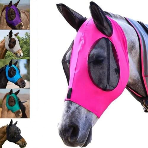 Mesh Horse Anti-Mosquito Horse Head Cover Summer Breathable Comfortable Anti Fly Mesh For Horse Farm Animal Supplies