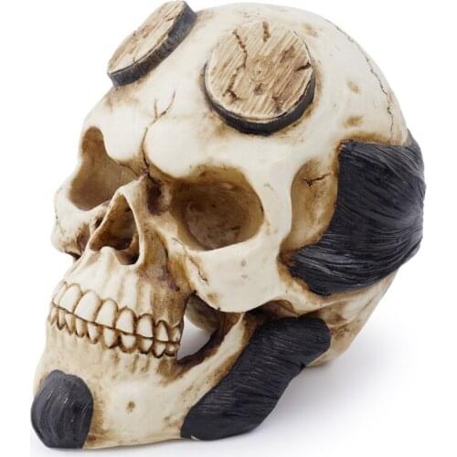 Human Head Skull Statue for Home Decor Resin Figurines Halloween Decoration Sculpture Medical Teaching Sketch Model Crafts 6150