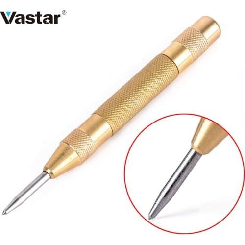 Vastar Automatic Center Punch 5'' Center Pin Spring Loaded Marking Starting Holes Wood Press Dent Marker Woodwork Tool Drill Bit
