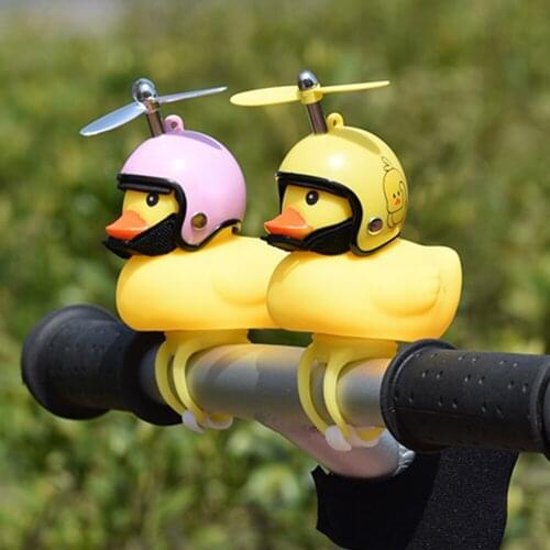 Bicycle Light DIY Cartoon Little Yellow Duck Helmet Head Light Shining Duck Bicycle Warning Bells Handlebar Bicycle Accessories
