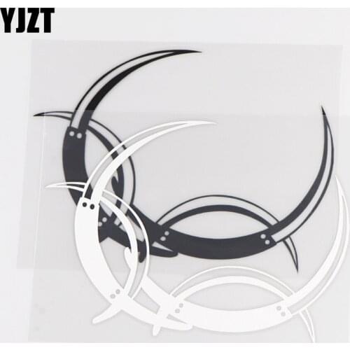 YJZT 12.1CM×15.1CM Personalized Car Stickers Small Fresh Weapon Hand Knife Creative Vinyl Body Decoration Decals 1C-0155