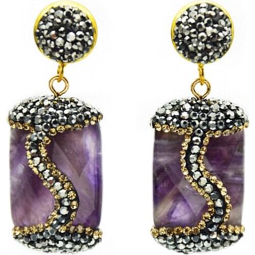 Handmade Natural Stone Earrings For Women Charms Statement Drop Earrings Fashion Jewelry 2019 Women Wedding Earrings Jewelry