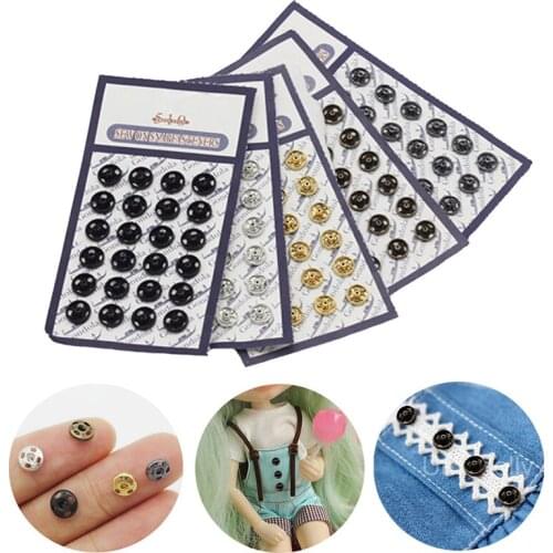 24Pcs Mini Button Buckle For DIY 1/6 Doll Clothes Invisible Snap Sewing Parts Handmade Doll Clothing Sewing Accessories