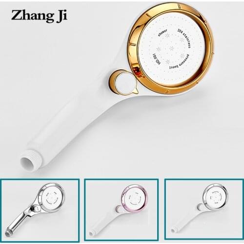 ZhangJi 95mm Large Panel Handhold Shower head Shower Spray Nozzle Water Saving High Pressure Stepless Adjustable Stop Button