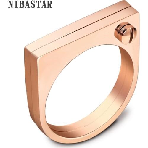 Screws Design Wedding Band Engagement Stainless Steel Ring Womens Fashion Jewelry Size 6,7,8,9