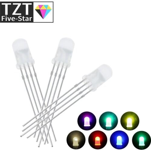 10pcs APA106 F5 5mm RGB LED Chips Integrated RGB LEDs (like WS2812B) APA106 round hat Full color LEDs