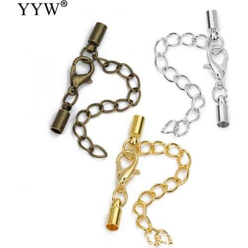 20pcs/lot Brass Clasp Tone Extended Extension Tail Chain Lobster Clasps Connector DIY Jewelry Making Findings Bracelet Necklace