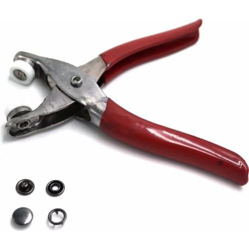 2017 Direct Selling Hot Sale Scrapbook Buttons 100 Sets10mm gun black Snap Button With Five Claws +installation Tools Pilers