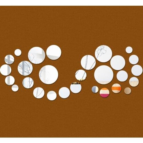 2019 new real promotion acrylic 3d stickers yes home decoration circle mirror wall sticker frame gift rushed