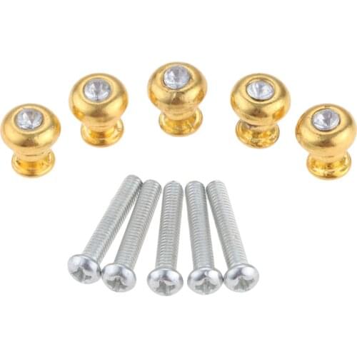 5Pcs Furniture Door Cupboard Handles With Rhinestone Drawer Pull Knob Cabinet Dresser Wooden Box Wardrobe Pull Handle 11*14mm