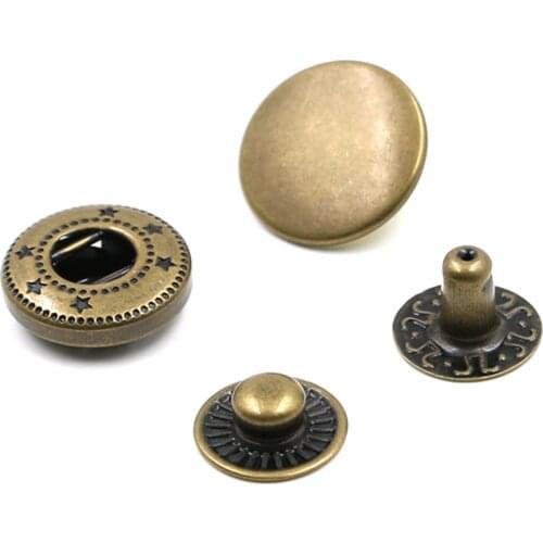 50 Sets Snap Button 10mm Metal Fasteners Press Studs Sewing Buttons for Craft Leather Jacket Jeans Bracelet Bags