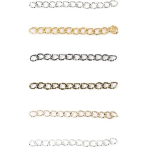 50Pcs/lot 5cm 7cm Necklace Extender Bracelet Extender Extension Tails Connectors For Jewelry Making DIY Findings