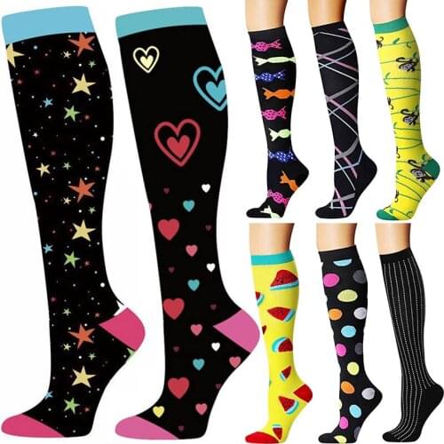 59 Styles Quality New Unisex Compression Stockings 30 Mmhg Cycling Socks Fit For Edema, Diabetes, Varicose Veins, Running Socks