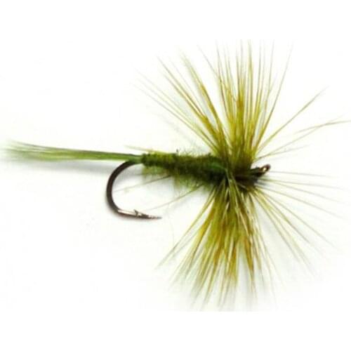 6pcs Aventik Olive Dun Dry Trout Fly Fishing Flies Mixed Various Size Fish Flies