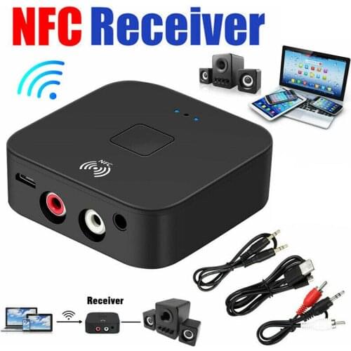 Bluetooth 5.0 Wireless Receiver 3.5mm AUX NFC To 2 RCA Stereo Audio Adapter For Car TV Music Speakers Auto Accessories