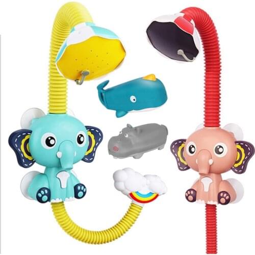 Baby Bath Toys Electric Elephent Animal Sucker Electric shower Rain Head Plastic Children Game Water Cloud