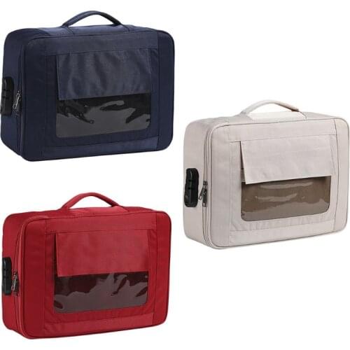 Visible Password Double Layer Files Bag Briefcase Document Pouch Business Travel