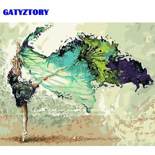 GATYZTORY Dancing Frame Diy Painting By Numbers Kit Modern Wall Art Handpainted Oil Painting Picutre For Home Decor Unique Gift