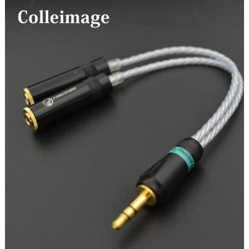 Colleimage Hifi Audio cable Stereo 3.5mm Male to 2 3.5mm Female Cable Nordost odin 3 Line In Car Aux Cable Headphone Amplifier