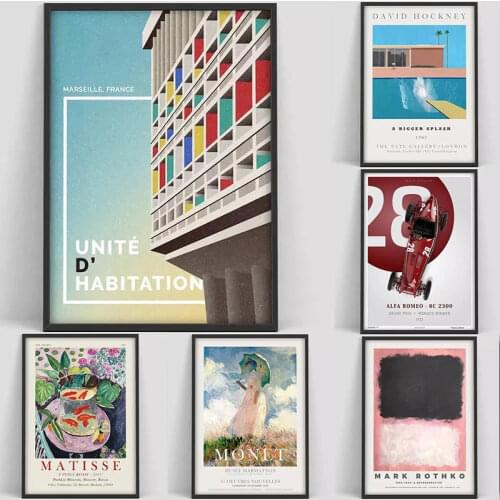 David Hockney art Exhibition Poster, A Bigger Splash Art Print, Modern Minimalist, David Hockney Print, Hockney Wall Art