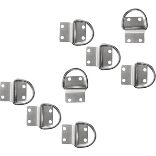 Pack of 8 Stainless Steel Boat Trailer Lashing Strap D Ring Tie Down Rope Cleat Anchor Point