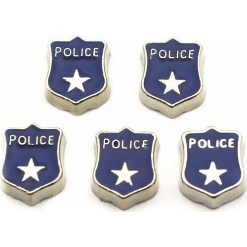 Hot selling 12pcs/lot Charms police Floating Charms for Floating Memory charms Lockets DIY Jewelry