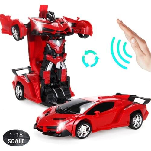 24CM 1:18 RC Car Gesture Sensing Transformation Car Robot Deformation Battery Electric Remote-controlled Toys Cars for Boys D01