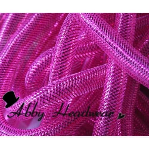 Metallic Rose red Cyberlox tubular crin - for use in extensions, falls, bow making 16mm 60yard