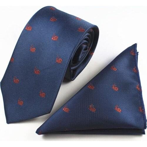 GUSLESON New Quality Mens Silk Tie Set Necktie Hanky Pocket Square Gravata Animal Christmas Ties Fashion Wedding Tie For Men