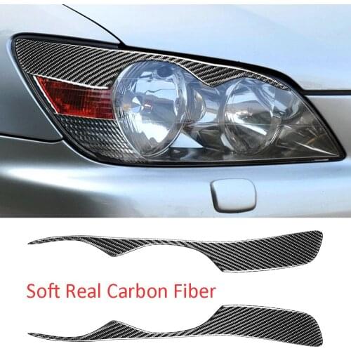 Soft Real Carbon Fiber Headlight Eyebrow Trim For Lexus IS300 IS200 RS200 ALTezza 1998-2005