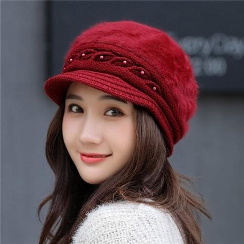 New Women Solid Color Hat Quality Knitted Hat Windproof Knitted Hat Ladies Fashion Patchwork Beanies For Female