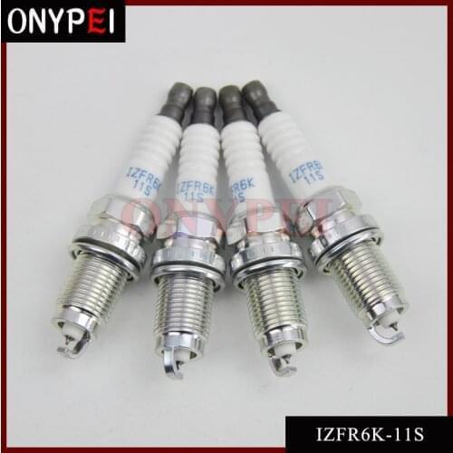 New 4pcs/lot IZFR6K-11S 9807B-561BW Iridium Spark Plug For Honda Civic CR-V FR-V Cars 9807B561BW IZFR6K11S