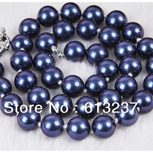 Newly 8mm round beads trendy sky blue simulated-pearl shell round beads diy jewelry necklace making AAA 18" YE0037