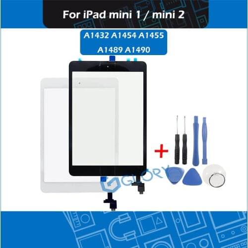 Black White A1432 A1454 A1455 A1490 A1489 Digitizer Front Glass For iPad Mini 1 Mini 2 Touch Screen Panel With Home button