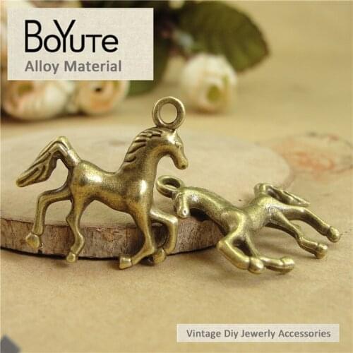 BoYuTe (50 Pieces/Lot) 20*30MM Charms Horse Antique Bronze Plated Alloy Pendant Jewelry Findings Accessories Diy Retro Necklace